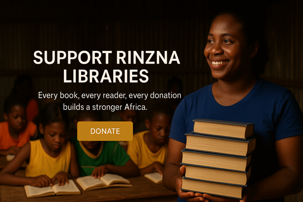 “Donate to RINZNA — supporting libraries and education across Africa.”