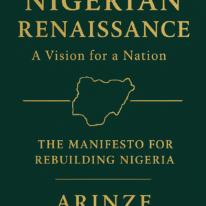 “Book cover of The Nigerian Renaissance: A Vision for a Nation by Arinze Achebe — a national blueprint for Nigeria’s rebirth and African civilization rise.”
